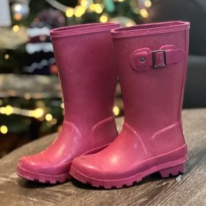 Girls size 10, London Fog pink glitter rain boots